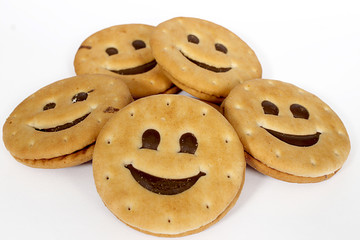 Biscuits Smile on white background