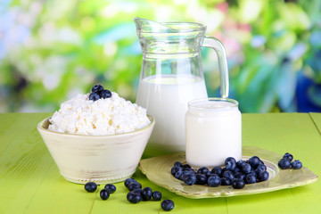 Fresh dairy products with blueberry