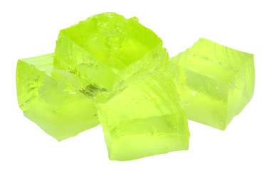 Tasty jelly cubes isolated on white