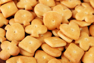 Delicious crackers close up