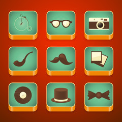 background for the app icons set, hipster items