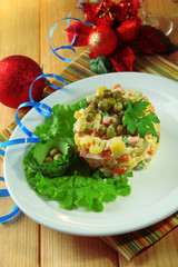 Russian traditional salad Olivier,