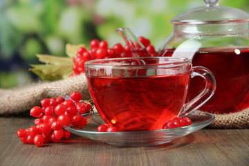 Still life with viburnum  tea