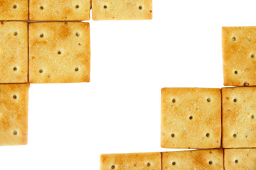 Delicious crackers isolated on white