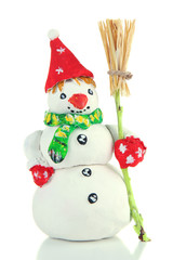Beautiful snowman  isolated on white