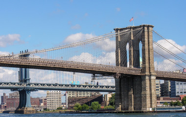 New York City. Brooklyn Bridge and East River