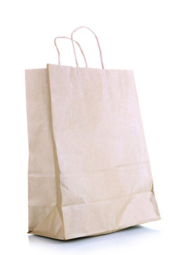 Paper bag isolated on white