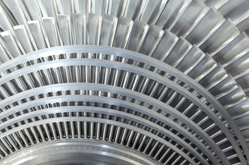 Close up rotor of a steam turbine