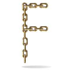 Obraz premium Golden Letter F, made with chains