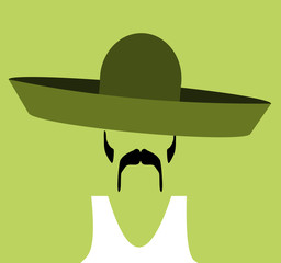 hispanic man wearing sombrero and tank top shirt
