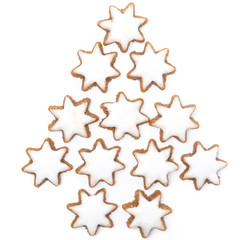 Christmas tree made of cookies, isolated