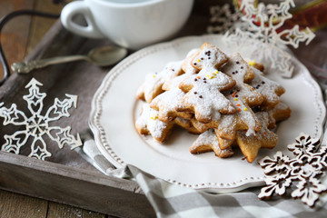 ginger shortbread biscuits on a plate, Christmas parties