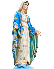Virgin Mary statue in Roman Catholic church - obrazy, fototapety, plakaty