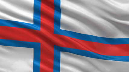 Obraz premium Flag of Faroe Islands waving in the wind