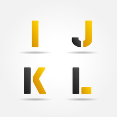 ijkl yellow stencil letters