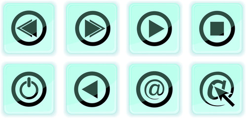 Set from 8 multimedia icons