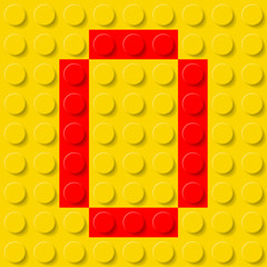 Letter O in construction kit.