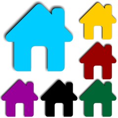 colorful home icons set