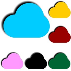 Colorful clouds icons set