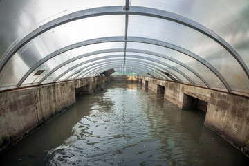 Water treatment facility with large pools