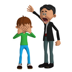 Father angry with a child