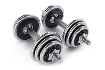 Set of dumbbells weights for fitness