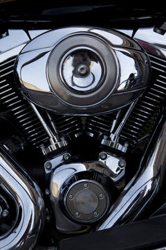 Chrome motorcycle engine