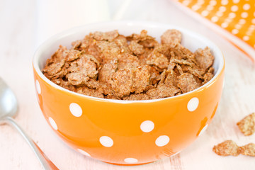 flakes in bowl and spoon