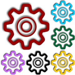 Colorful Vector gears icons
