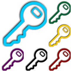Colorful Key Icon Set
