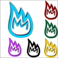 Fire flames iconset