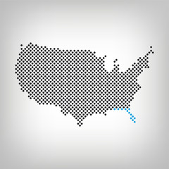 Florida in USA Karte punktiert