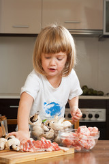 little girl cooking