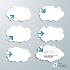 Infographics Cloud balloon Arrow Label