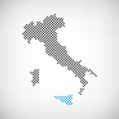 Sizilien in Italien Karte punktiert