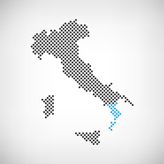 Kalabrien in Italien Karte punktiert