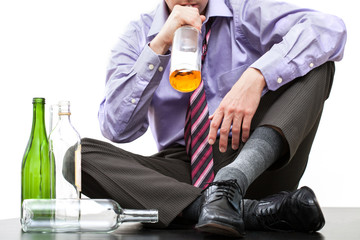 Drinking alcohol from bottle
