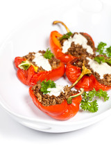 Baked Stuffed Red Bell Pepper with Meat