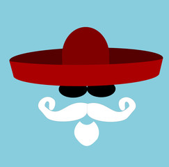 santa wearing mexican sombrero