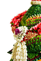 Fototapeta premium art from banana leaf, handwork thai style