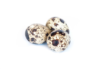 group of quail eggs, isolated on white background
