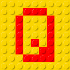 Letter Q in construction kit.