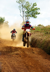 Motorcyclist on the competition at motorcycle race