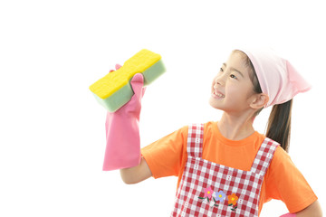 家事のお手伝いをする女の子