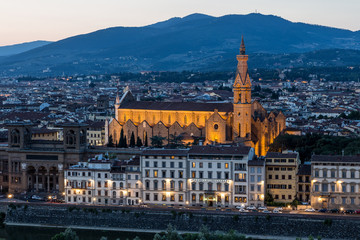 Fototapeta na wymiar Basilica of Santa Maria Novella at night, Florence