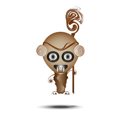 Cartoon Count Dracula with weapons