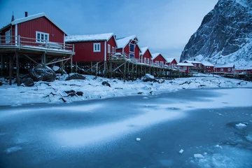 Papier Peint photo Scandinavie lofoten island during winter time