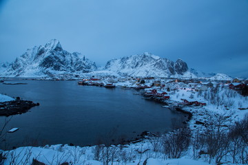 lofoten island during winter time