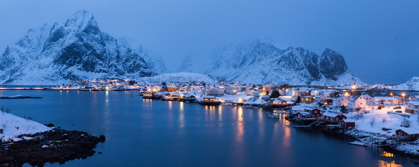 lofoten island during winter time