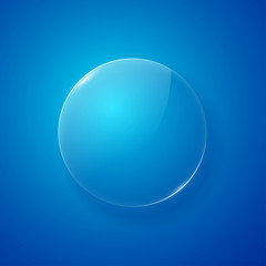 Shiny glass web button. Vector illustration